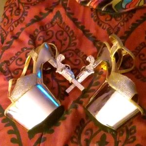 A pair of platform stellettos